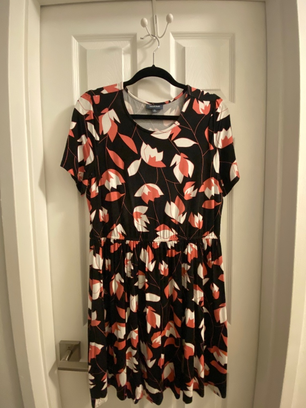Modcloth Pink Floral Jersey Knit Dress-XL